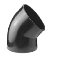 DOWNPIPE-VINKEL 90/45 GRADER AKASISON SORT
