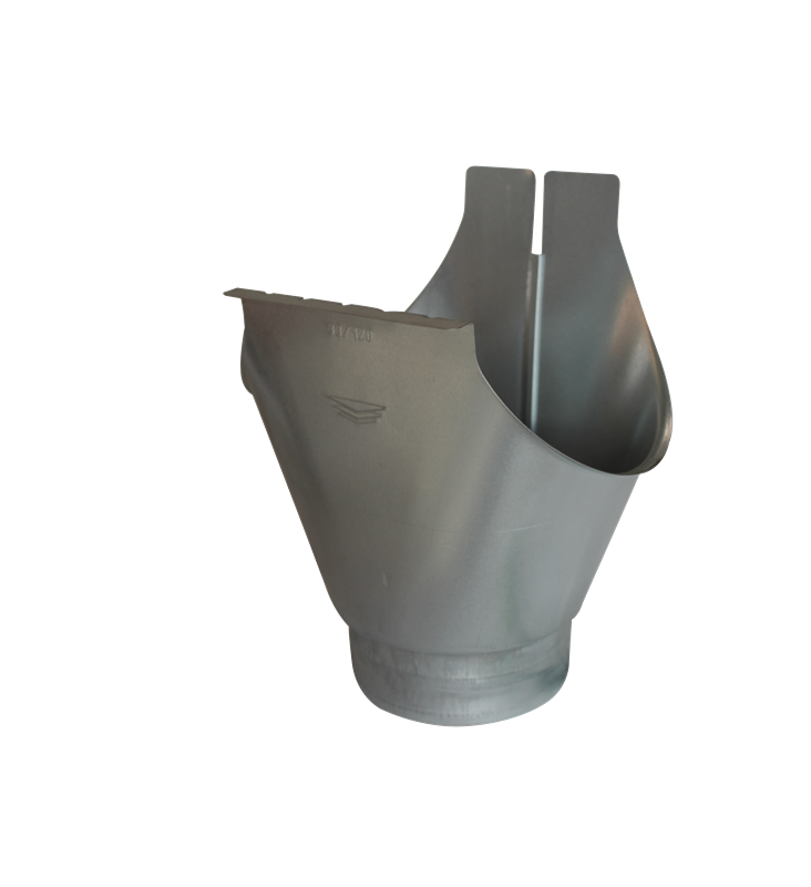 Afvalbak - gelaste afvoer Ø120 - titaanzink 192 mm